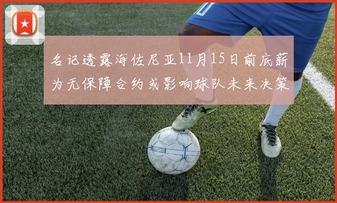 名记透露海佐尼亚11月15日前底薪为无保障合约或影响球队未来决策